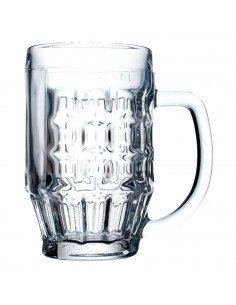 Tradineur  Caja de 6 vasos de cerveza modelo Malles  Fabricación en cristal resistente  Aptos para lavavajillas  0,4 litro