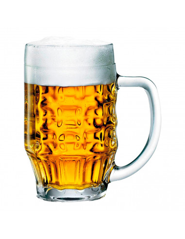 Tradineur  Caja de 6 vasos de cerveza modelo Malles  Fabricación en cristal resistente  Aptos para lavavajillas  0,4 litro