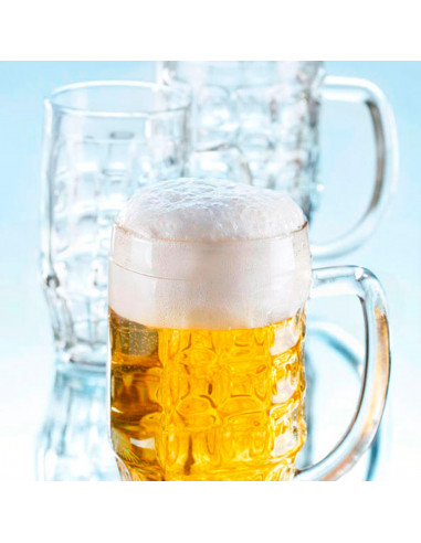 Tradineur  Caja de 6 vasos de cerveza modelo Malles  Fabricación en cristal resistente  Aptos para lavavajillas  0,4 litro
