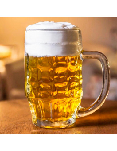 Tradineur  Caja de 6 vasos de cerveza modelo Malles  Fabricación en cristal resistente  Aptos para lavavajillas  0,4 litro