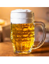 Tradineur  Caja de 6 vasos de cerveza modelo Malles  Fabricación en cristal resistente  Aptos para lavavajillas  0,4 litro