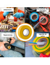 Tradineur - Cinta aislante adhesiva de pvc, resistente, instalaciones eléctricas, reparar, proteger y agrupar cables, bricolaje