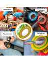 Tradineur - Cinta aislante de pvc adhesiva, resistente, instalaciones eléctricas, reparar, proteger y agrupar cables, bricolaje