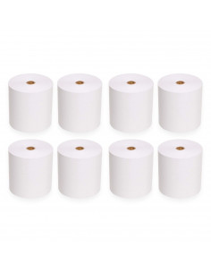 Tradineur - Pack de 8 rollos de papel térmico - Apto para marcas de TPV, cajas registradoras táctiles, impresoras térmicas, calc