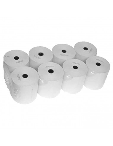 Tradineur - Pack de 8 rollos de papel térmico - Apto para marcas de TPV, cajas registradoras táctiles, impresoras térmicas, calc