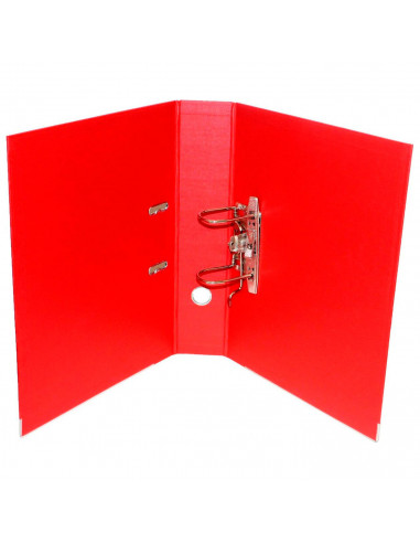 Tradineur - Archivador A-Z con 2 anillas y palanca, tamaño A4, cartón duro, lomo de 7,5 cm de ancho, oficina (Rojo, 34,5 x 28,5
