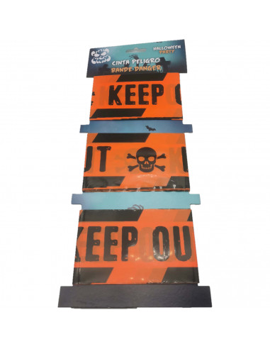 Tradineur - Cinta de peligro, con diseño y color surtido, especial para Halloween, de 6 m x 7,5 cm. Cordón de seguridad, con tem
