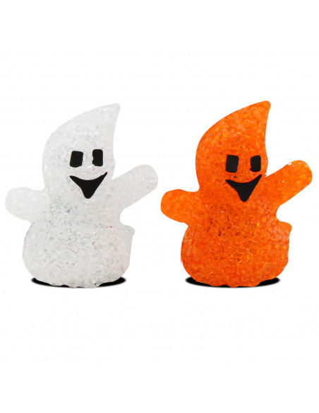 Tradineur - Figura de fantasma en color surtido, con leds en el interior, especial para halloween, con medidas de 9 x 9 cm. Fant Tradineur - Figura de fantasma en color surtido, con leds en el interior, especial para halloween, con medidas de 9 x 9 cm. Fant