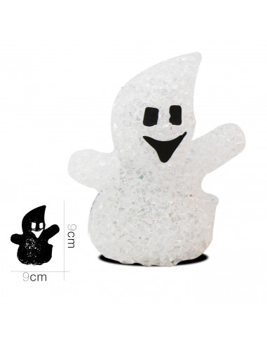 Tradineur - Figura de fantasma en color surtido, con leds en el interior, especial para halloween, con medidas de 9 x 9 cm. Fant