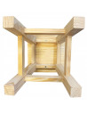 Tradineur - Taburete cuadrado de madera 35,5 x 26 cm, banqueta, asiento de madera con reposapiés para cocina, comedor, restauran