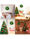 Tradineur - Corona de navidad, espumillón, guirnalda decorativa artificial, adorno colgante para puerta, pared, mesa, decoración