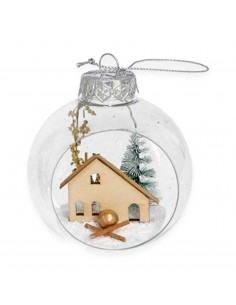 Tradineur - Bola navideña transparente abierta - Decoración para navidad - Adorno colgante para árbol navideño - diámetro de 8 c