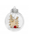 Tradineur - Bola navideña transparente abierta - Decoración para navidad - Adorno colgante para árbol navideño - diámetro de 8 c