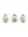 Tradineur - Bola navideña transparente abierta - Decoración para navidad - Adorno colgante para árbol navideño - diámetro de 8 c