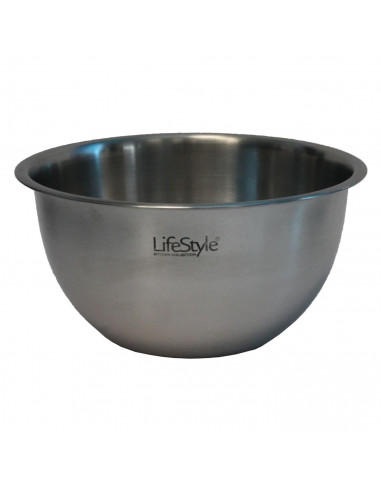 Tradineur- Bol de acero inoxidable acabado mate de 17 cm de diámetro y capacidad 1,3 litros