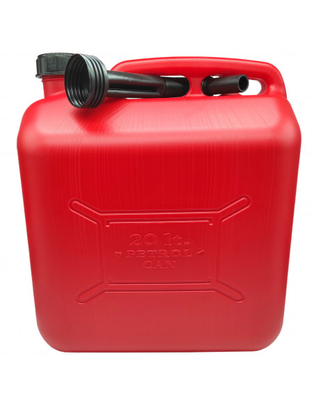 Tradineur - Bidón gasolina con embudo 20 litros, tanque, garrafa combustible de plástico con cánula, tubo flexible (Rojo, 40 x 2 Tradineur - Bidón gasolina con embudo 20 litros, tanque, garrafa combustible de plástico con cánula, tubo flexible (Rojo, 40 x 2
