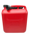 Tradineur - Bidón gasolina con embudo 20 litros, tanque, garrafa combustible de plástico con cánula, tubo flexible (Rojo, 40 x 2