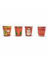 Tradineur - Pack de vasos de cartón con decoración navideña - 10 Unidades - Ideal para decorar la mesa en noche vieja - Ø 7,5 x