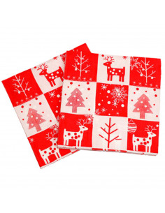 Tradineur - Pack de 20 servilletas navideñas de papel decoradas, fiestas, celebraciones, decoración de Navidad, 33 x 33 cm, dise