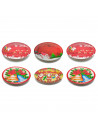 Tradineur - Pack de platos de cartón con decoración navideña - 6 Unidades - Ideal para decorar la mesa en noche vieja - Ø 23 x 2