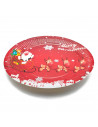 Tradineur - Pack de platos de cartón con decoración navideña - 6 Unidades - Ideal para decorar la mesa en noche vieja - Ø 23 x 2