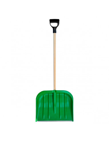 Tradineur - Pala quitanieves - Fabricado en plástico, acero y madera - Pala para la retirada rápida y cómoda de nieve - 121,5 cm
