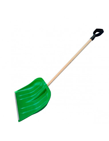 Tradineur - Pala quitanieves - Fabricado en plástico, acero y madera - Pala para la retirada rápida y cómoda de nieve - 121,5 cm