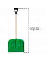 Tradineur - Pala quitanieves - Fabricado en plástico, acero y madera - Pala para la retirada rápida y cómoda de nieve - 121,5 cm
