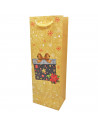 Tradineur - Bolsa de cartón para botella de vino con diseños navideños, bolsa de regalo con asas para envolver champán, 36 x 12,