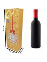 Tradineur - Bolsa de cartón para botella de vino con diseños navideños, bolsa de regalo con asas para envolver champán, 36 x 12,