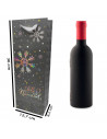 Tradineur - Bolsa para botella de vino de cartón con diseños navideños, bolsa de regalo con asas para envolver champán, 36 x 12,