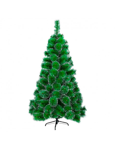 Tradineur - Árbol artificial de navidad - Diseño con nieve - Altura de 180 cm - Fácil montaje - Fabricación en PVC, metal revest