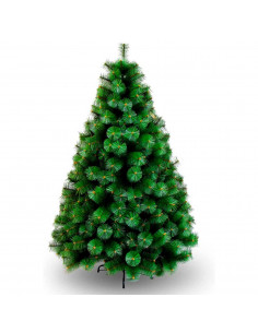 Tradineur - Árbol de navidad artificial - Diseño aguja de pino verde - Altura de 150 cm - Fácil montaje - Fabricación en PVC, me