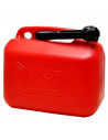 Tradineur - Bidón gasolina con embudo 5 litros, tanque, garrafa combustible de plástico con cánula, tubo flexible 26 x 25 x 14 c