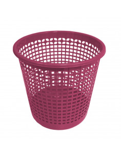 Papelera clasica tipo office, de color surtido, de 27 x 25 x 25 cm. Contenedor de plastico de colores variados y alegres para ho