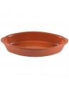 Tradineur - Bandeja ovalada de barro refractario, fuente para cocinar al horno, asar, apta para microondas y lavavajillas, 43,3