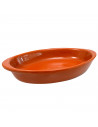 Tradineur - Bandeja ovalada de barro refractario, fuente para cocinar al horno, asar, apta para microondas y lavavajillas, 43,3