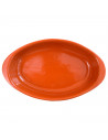 Tradineur - Bandeja ovalada de barro refractario, fuente para cocinar al horno, asar, apta para microondas y lavavajillas, 43,3