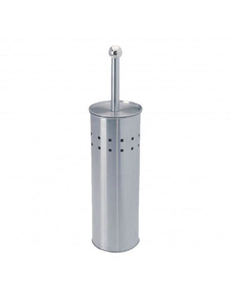 Tradineur - Escobillero con soporte - Fabricado en acero inoxidable - Incluye tapa protectora - Soporte para escobilla elegante