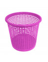 Papelera clasica tipo office, de color surtido, de 27 x 25 x 25 cm. Contenedor de plastico de colores variados y alegres para ho