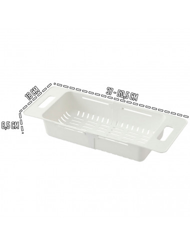 Tradineur - Escurridor para fregadero extensible - Fabricado en polipropileno no toxico - Extensible desde 37 cm x 50,5 cm - Col