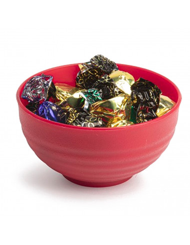 Tradineur - Cuenco decorativo para navidad - Fabricado en España - Capacidad 540 ml - Ø 13 x 7 cm - Color Granate