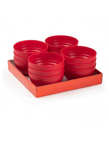 Tradineur - Cuenco decorativo para navidad - Fabricado en España - Capacidad 540 ml - Ø 13 x 7 cm - Color Granate
