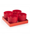 Tradineur - Cuenco decorativo para navidad - Fabricado en España - Capacidad 540 ml - Ø 13 x 7 cm - Color Granate