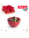 Tradineur - Cuenco decorativo para navidad - Fabricado en España - Capacidad 540 ml - Ø 13 x 7 cm - Color Granate