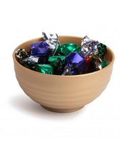 Tradineur - Cuenco decorativo para navidad - Fabricado en España - Capacidad 540 ml - Ø 13 x 7 cm - Color Dorado