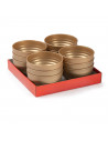 Tradineur - Cuenco decorativo para navidad - Fabricado en España - Capacidad 540 ml - Ø 13 x 7 cm - Color Dorado
