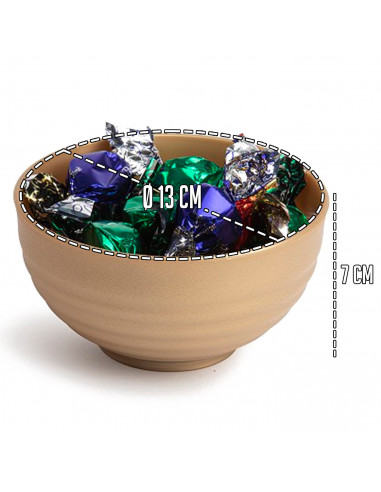 Tradineur - Cuenco decorativo para navidad - Fabricado en España - Capacidad 540 ml - Ø 13 x 7 cm - Color Dorado