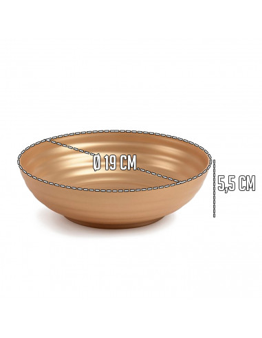 Tradineur - Plato hondo decorativo para navidad - Reutilizable - Fabricado en España - Capacidad 900 ml - Ø 19 x 5,5 cm - Color