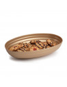 Tradineur - Bandeja ovalada para decoracion de navidad - Fabricado en España - Capacidad 1080 ml - 5 x 16 x 24 cm - Color Dorado